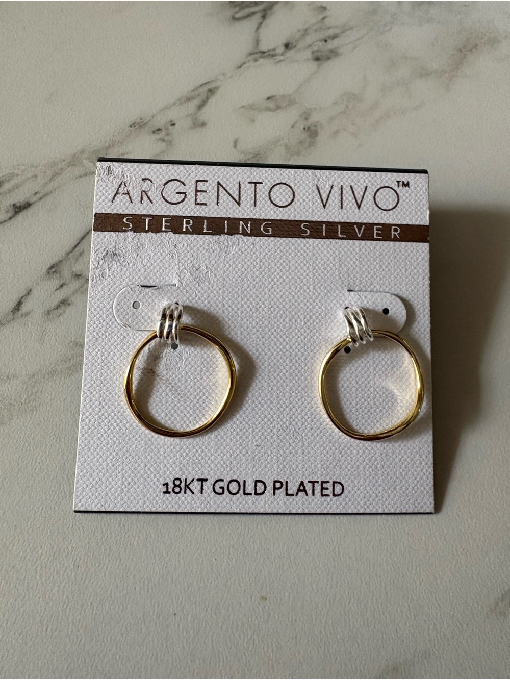 Argento Vivo Two-Tone Gold and Silver Hoop Earrings